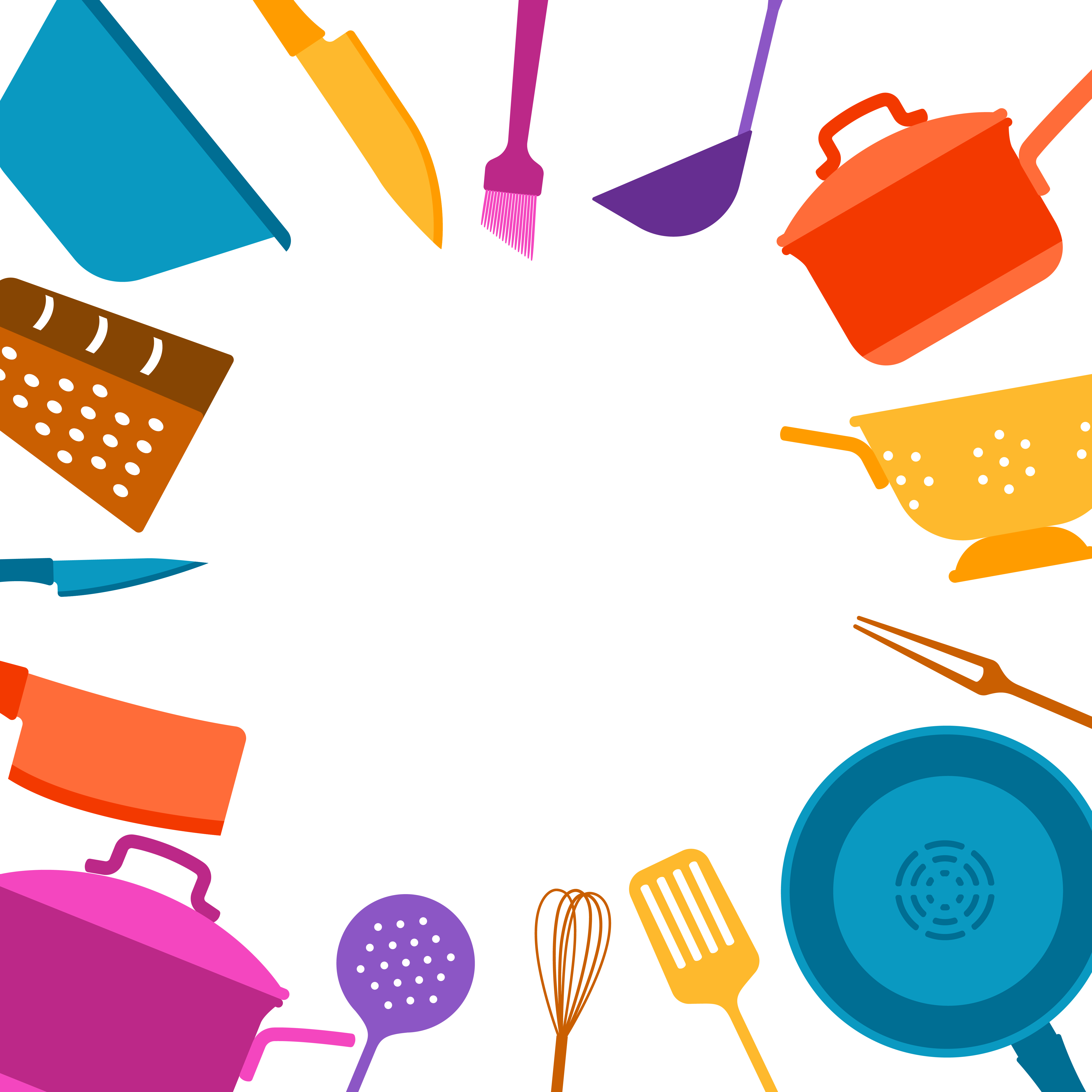 Background with kitchen utensils. Cooking tools for home and restaurant.. Background with kitchen utensils.
