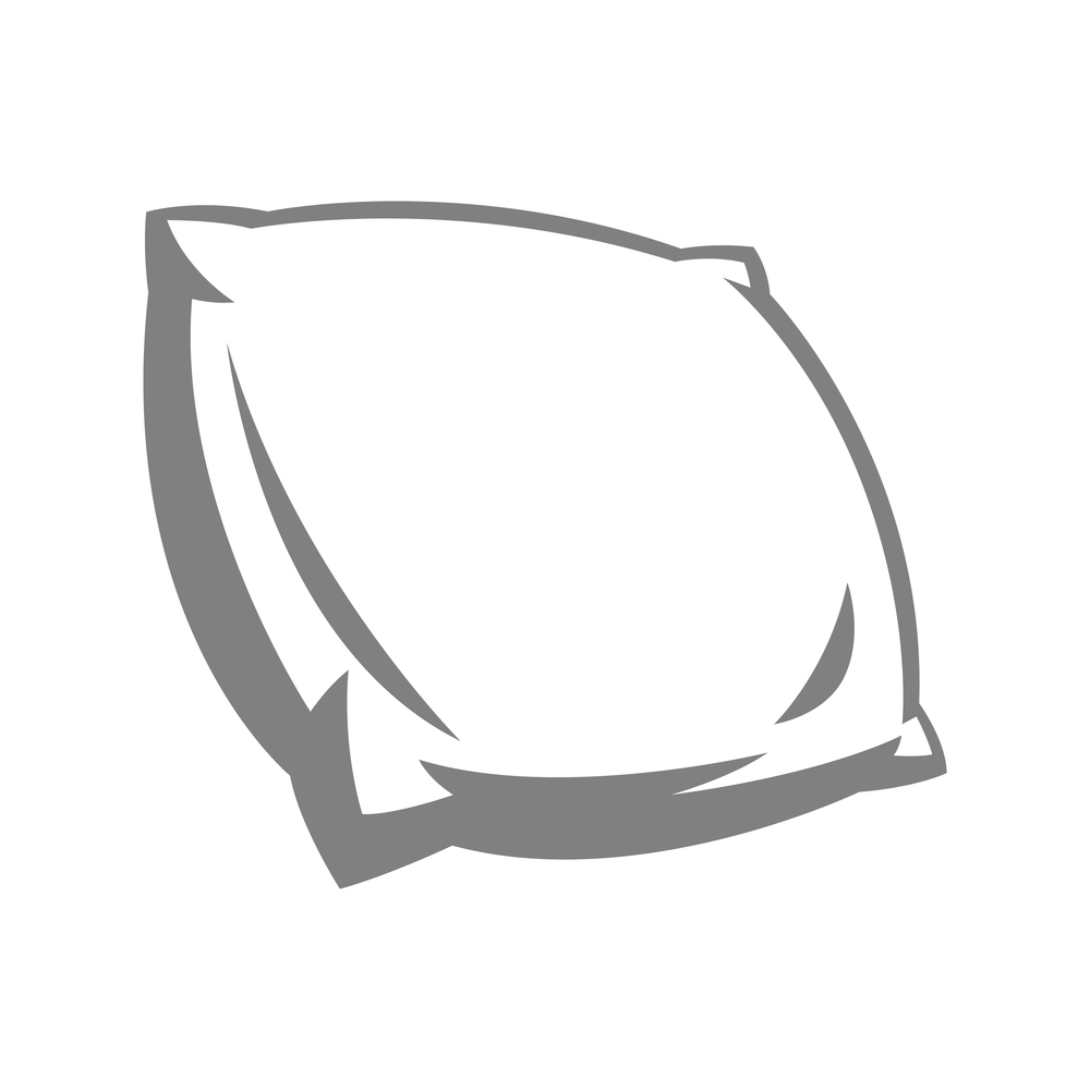 Illustration of soft pillow. Icon, emblem or label for for sleep products.. Illustration of soft pillow.