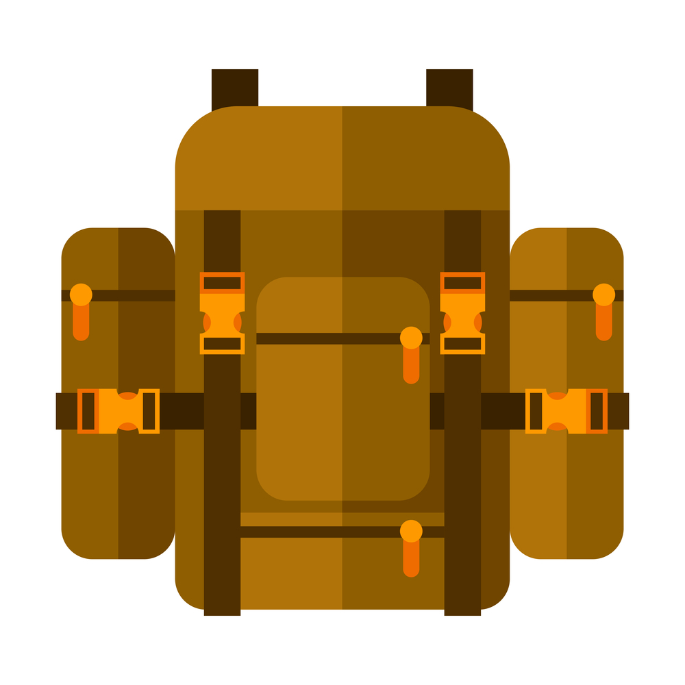 Illustration of backpack. Image or icon for camping or tourism and travel.. Illustration of backpack. Image or icon for tourism and travel.