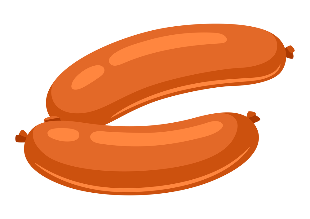 Illustration of sausage. Adversting icon or image for butcher shops and industries.. Illustration of sausage. Icon or image for butcher shops and industries.
