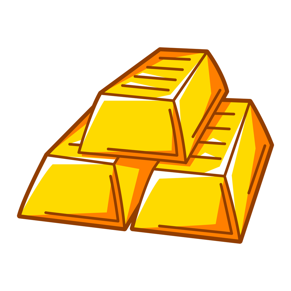 Illustration of gold bars stack. Banking and finance icon. Economy and commerce stylized image.. Illustration of gold bars stack. Banking and finance icon.