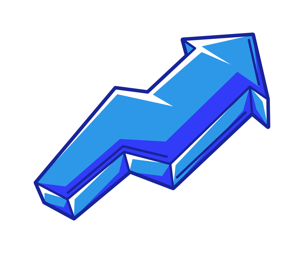 Illustration of income growth arrow. Banking and finance icon. Economy and commerce stylized image.. Illustration of income growth arrow. Banking and finance icon.