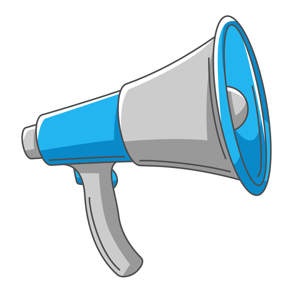 Loudspeaker illustration. Speaker or megaphone icon, sign for demonstration or promotion.. Loudspeaker illustration. Speaker or megaphone icon for demonstration or promotion.