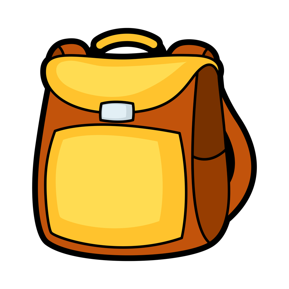 Illustration of backpack. School education icon or image for industry and business.. Illustration of backpack. School education icon for industry and business.