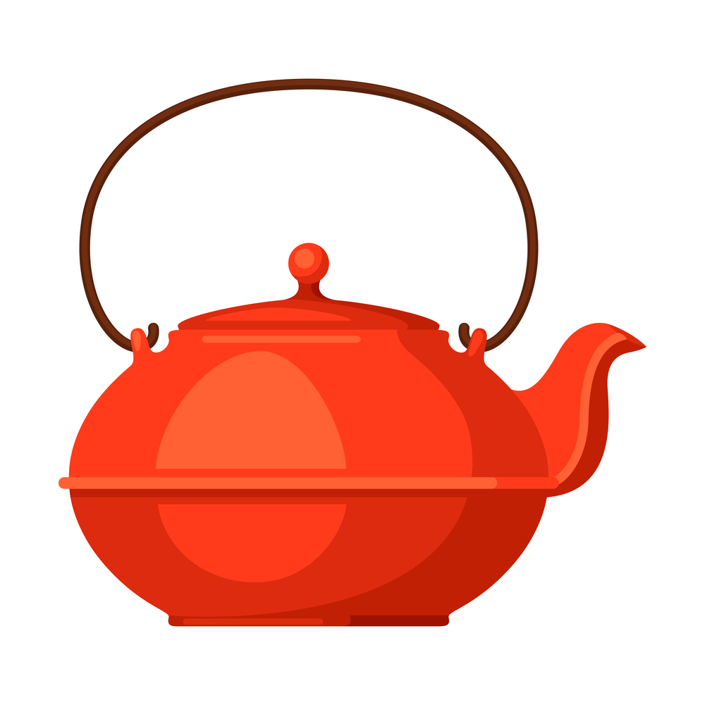 Illustration of teapot with tea. Food adversting icon or image for industry and business.. Illustration of teapot with tea. Food adversting icon for industry and business.