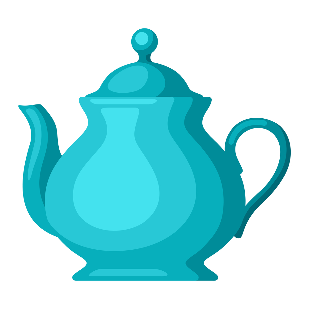 Illustration of teapot with tea. Food adversting icon or image for industry and business.. Illustration of teapot with tea. Food adversting icon for industry and business.