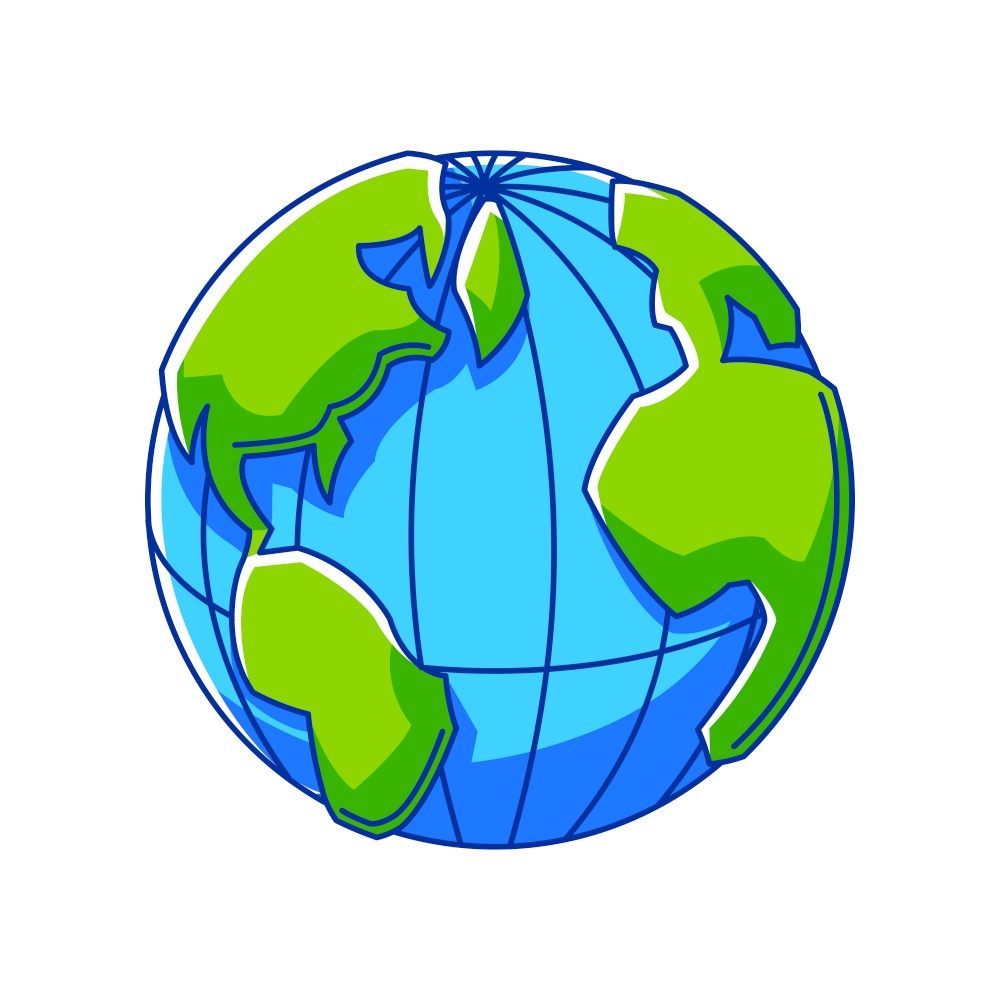 Illustration of Earth globe. Ecology icon or image for environment protection.. Illustration of Earth globe. Ecology icon for environment protection.