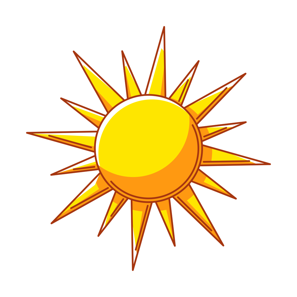 Illustration of sun. Ecology icon or image for environment protection.. Illustration of sun. Ecology icon for environment protection.