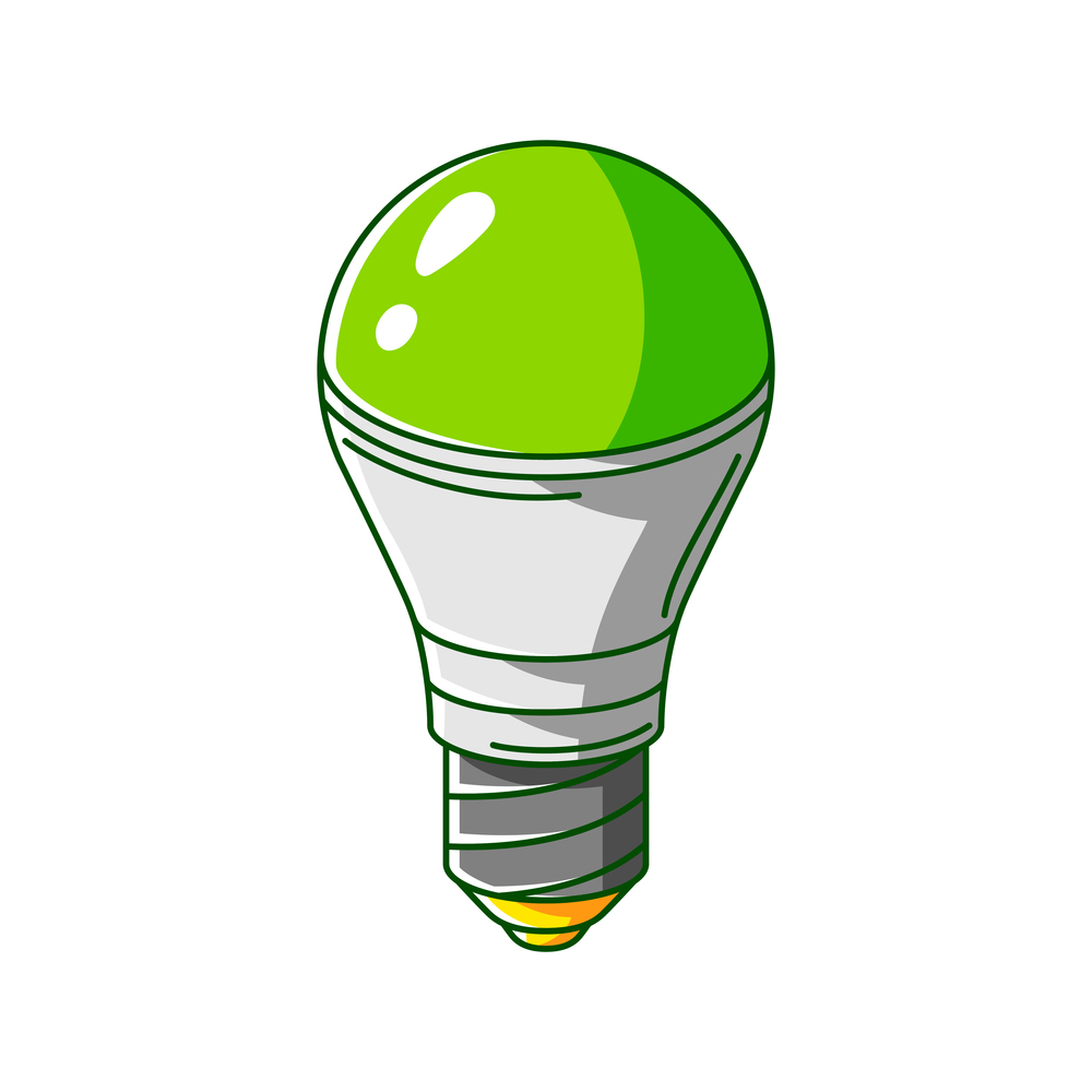 Illustration of energy saving light bulb. Ecology icon or green energy image for environment protection.. Illustration of energy saving light bulb. Ecology icon and green energy image for environment protection.