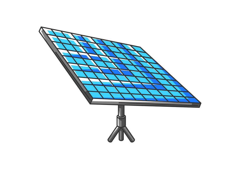 Illustration of solar panel. Ecology icon or image for environment protection.. Illustration of solar panel. Ecology icon for environment protection.