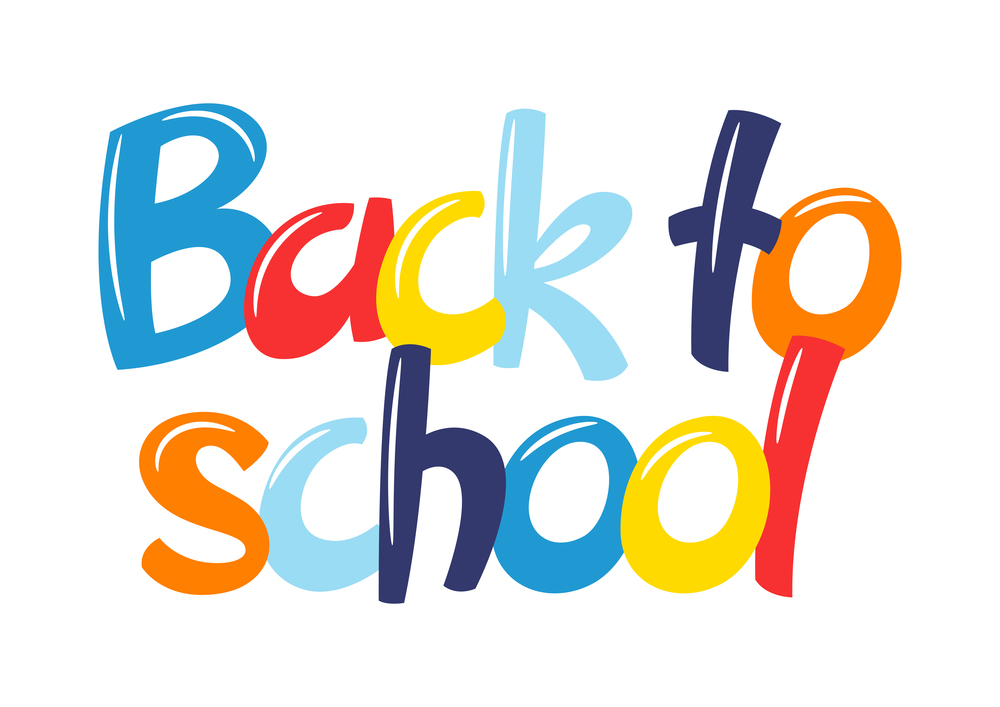 Back to school illustration. Education stylized colorful lettering.. Back to school illustration. Education stylized lettering.