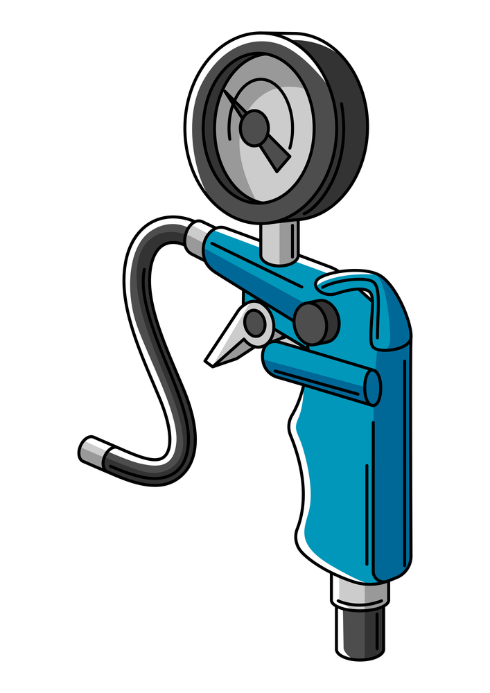 Illustration of car tire inflation pump. Auto center repair item. Business icon. Transport service image for advertising.. Illustration of car tire inflation pump. Auto center repair item. Business icon.