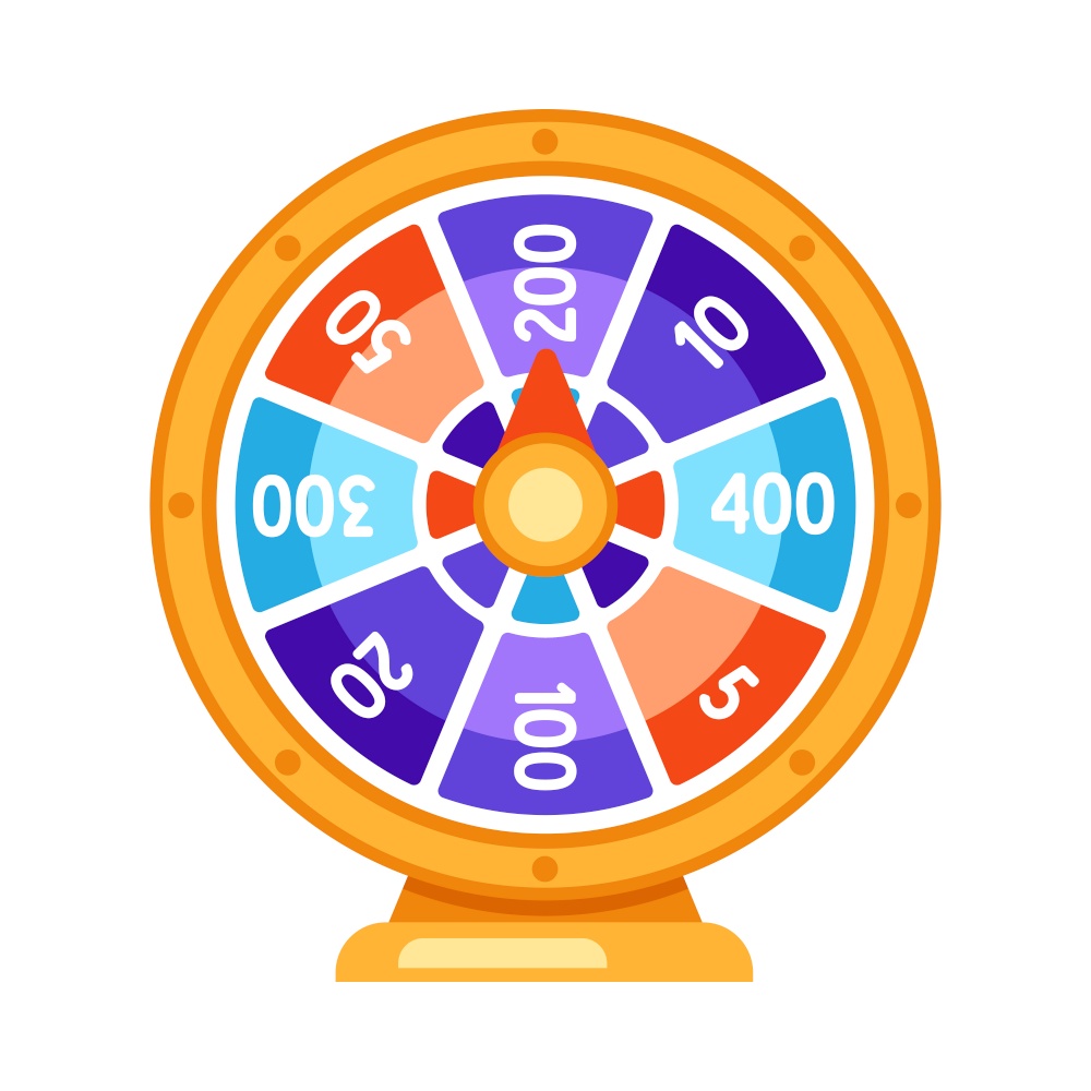 Spinning wheel of fortune. Lucky roulette illustration. Icon for gambling or online games.. Spinning wheel of fortune. Icon for gambling or online games.