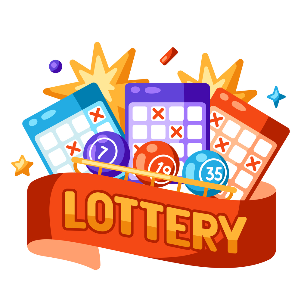 Lottery and bingo illustration. Concept for gambling or online games.. Lottery and bingo illustration. Concept for online games.