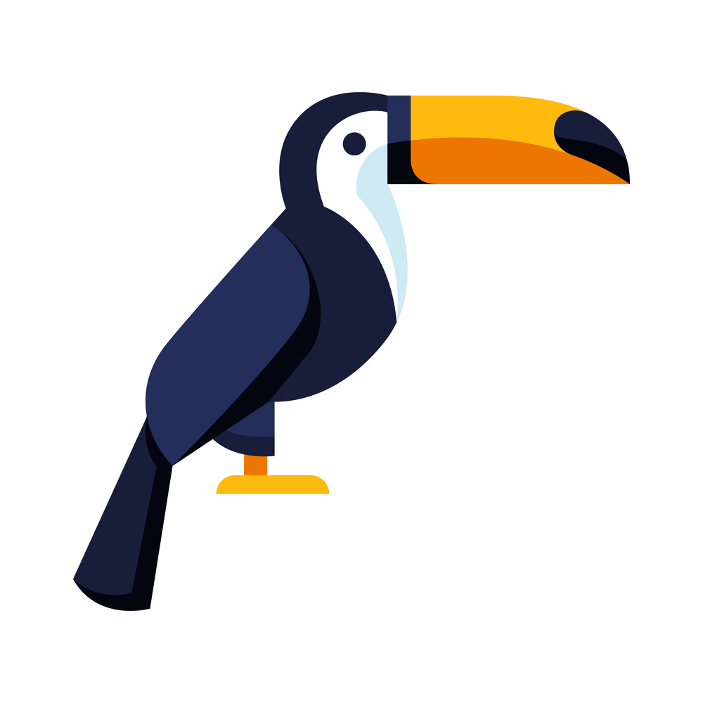 Illustration of stylized toucan. Image of wild bird in simple style. Vector icon.. Illustration of stylized toucan. Image of wild bird in simple style.