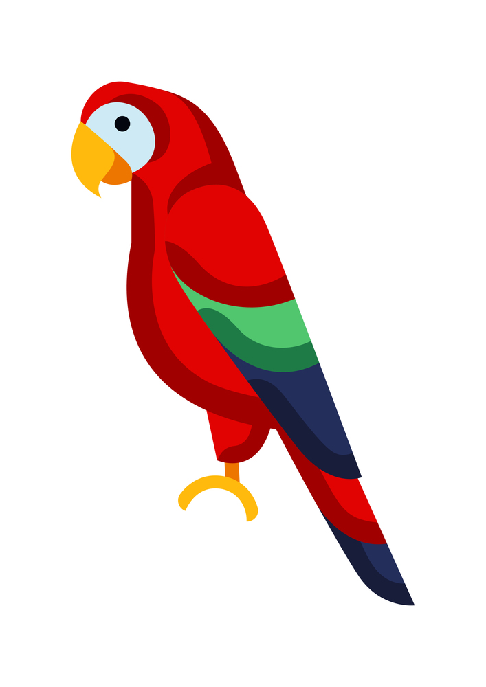 Illustration of stylized parrot. Image of wild bird in simple style. Vector icon.. Illustration of stylized parrot. Image of wild bird in simple style.