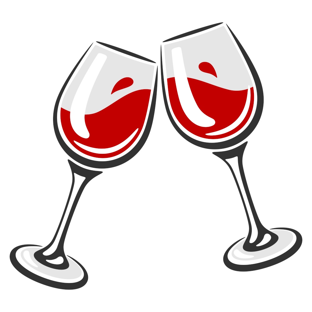 Illustration of glasses with red wine. Image for restaurants and bars. Business and industrial item.. Illustration of glasses with red wine. Image for restaurants and bars.