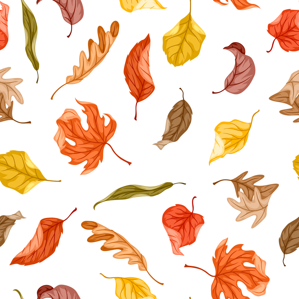 Seamless floral pattern with autumn foliage. Background of falling leaves.. Seamless floral pattern with autumn foliage. Background of leaves.