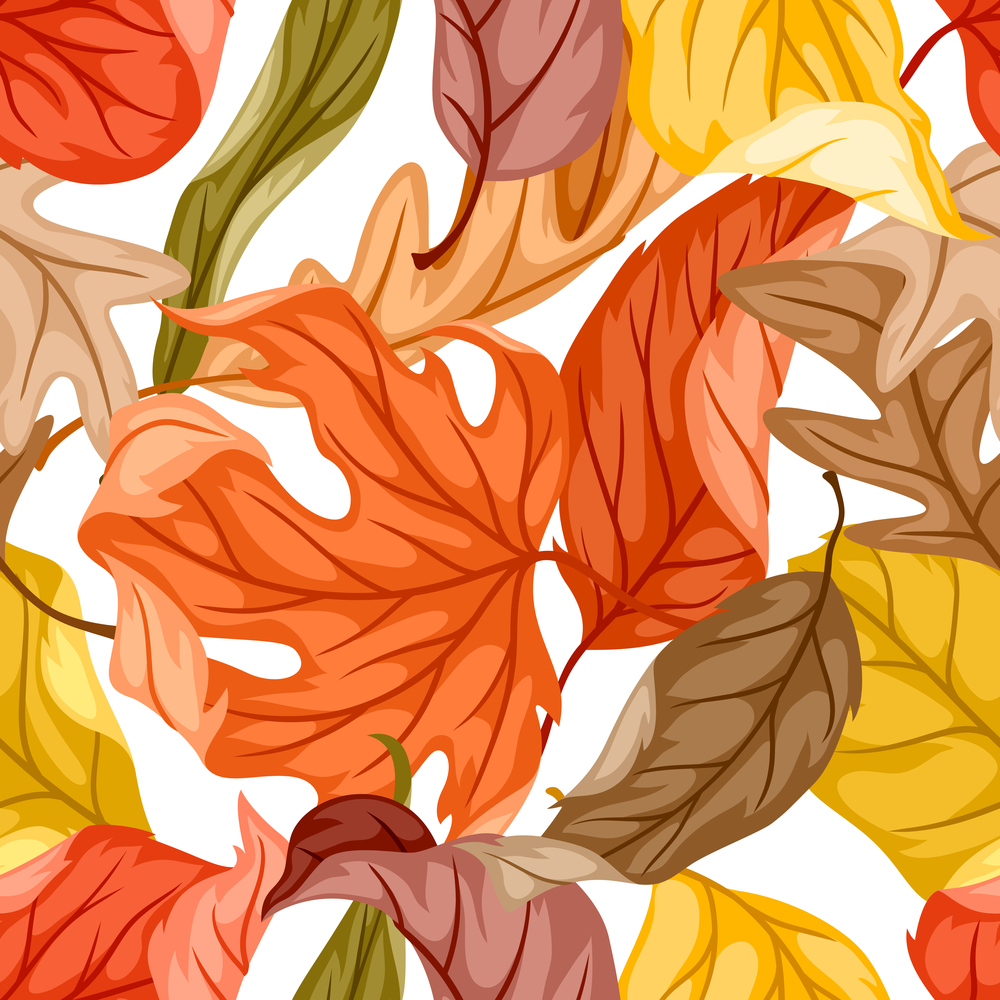 Seamless floral pattern with autumn foliage. Background of falling leaves.. Seamless floral pattern with autumn foliage. Background of leaves.