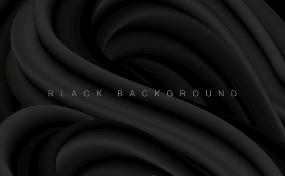 Vector Black Abstract artistic background for design. Dark turbulent liquid. Fluid Abstract artistic element for design. Vector Black Abstract artistic background for design