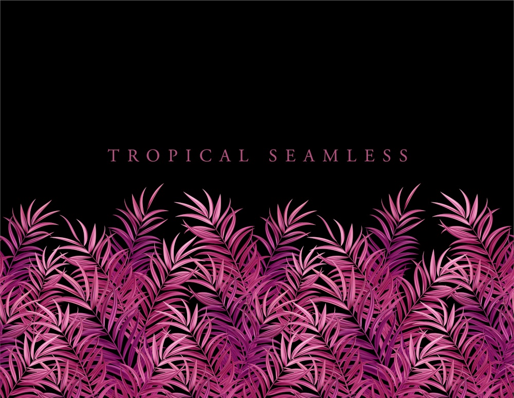 Tropical pink palm leaves, jungle leaves seamless vector floral pattern background.. Tropical palm leaves, jungle leaves seamless vector floral pattern background
