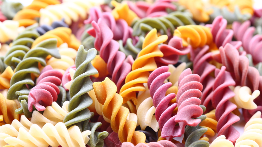 in the white background and copy space the raw colors pasta concept of diet healthy and cuisine