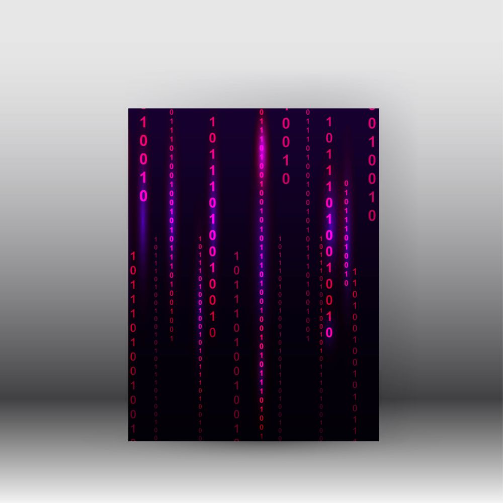 illustration of matrix style binary background. poster and brochure design
