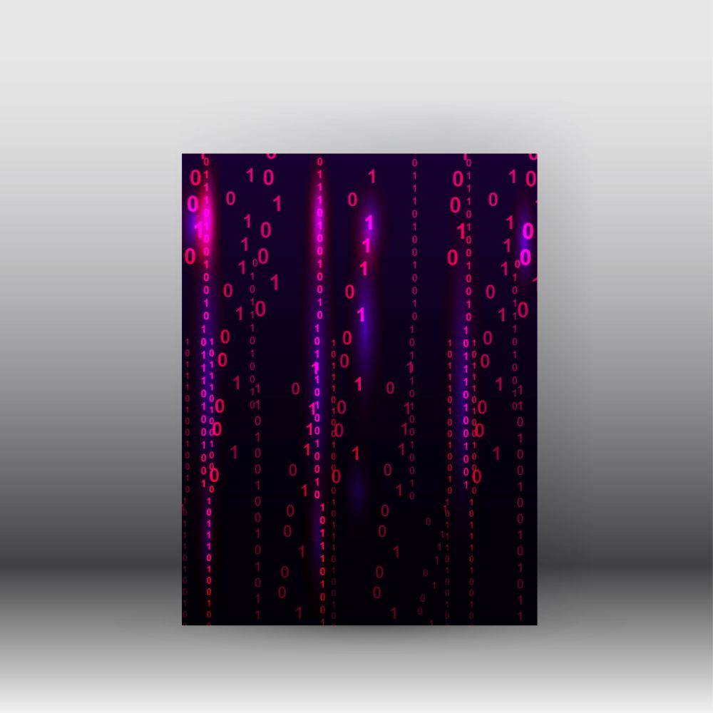 illustration of matrix style binary background. poster and brochure design