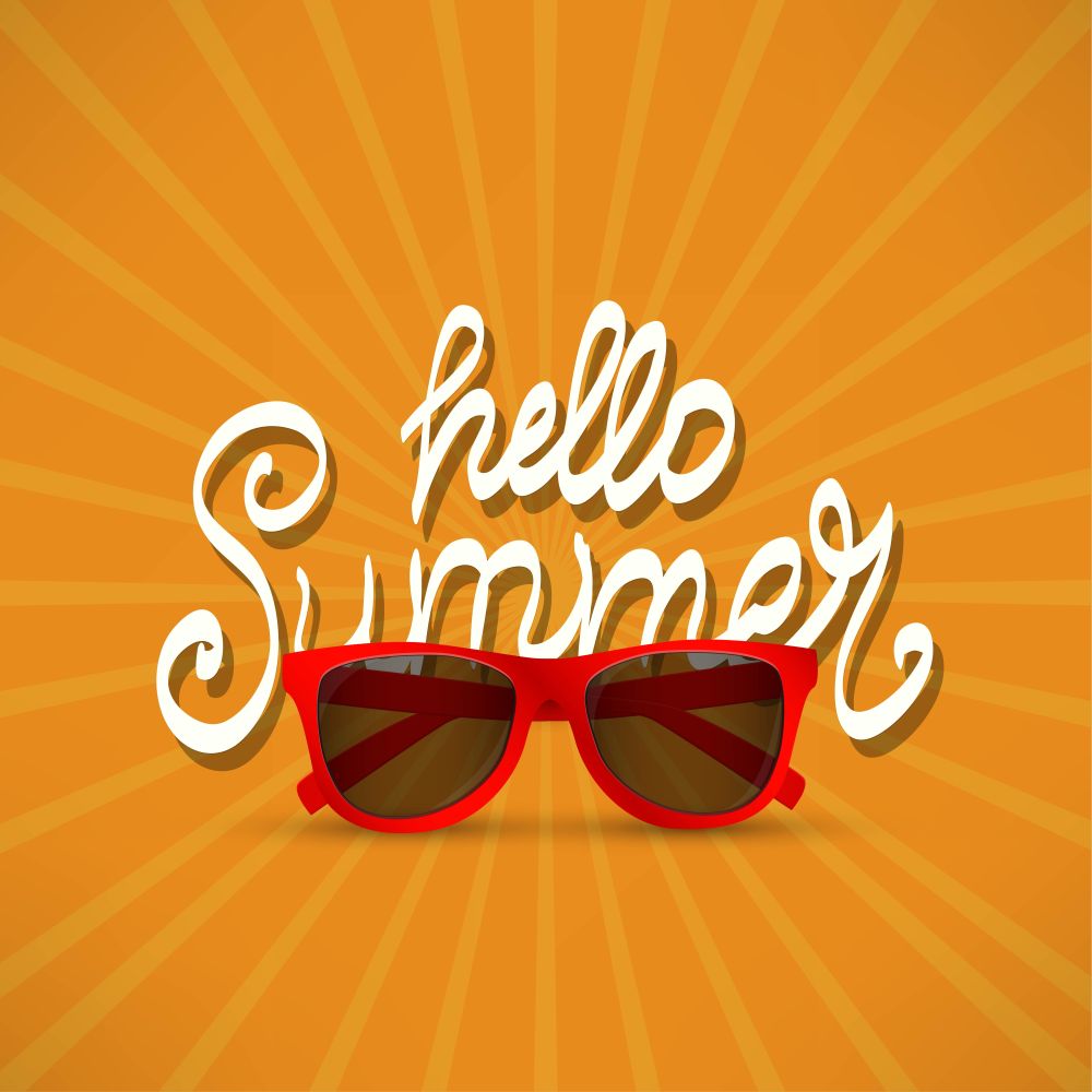 Summer Time Holiday typographic illustration
