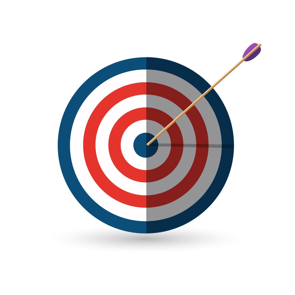 Target with an arrow flat icon