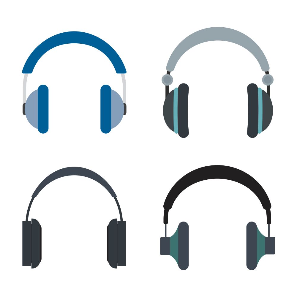 Headphones icon symbol illustration set