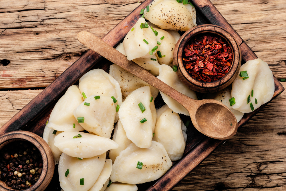 Dumplings is a Slavic dish, common in Ukrainian cuisine, in the form of boiled unleavened dough stuffed with vegetables. Ukrainian potato dumplings