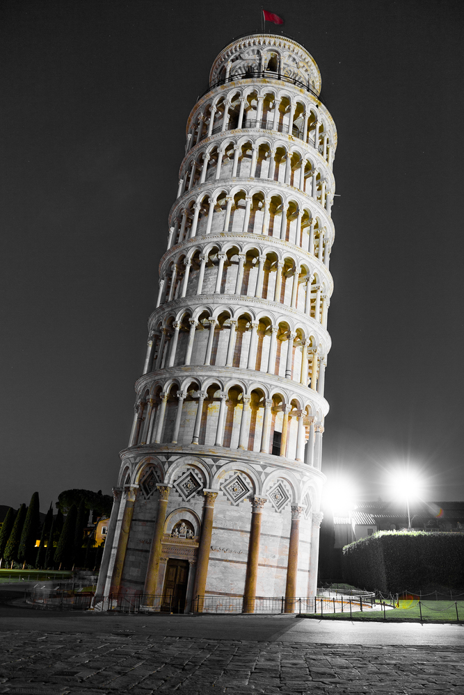 Leaning Tower of Pisa at Night Fine Art.. Leaning Tower of Pisa at Night Fine Art