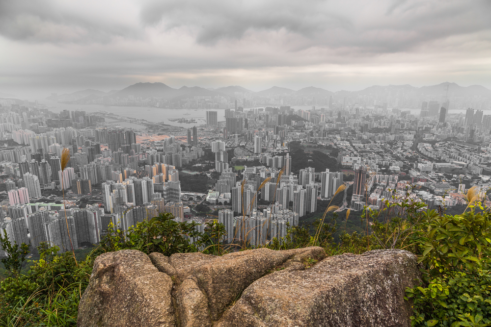 Hong Kong panorama from Lion Rock.. Hong Kong panorama from Lion Rock