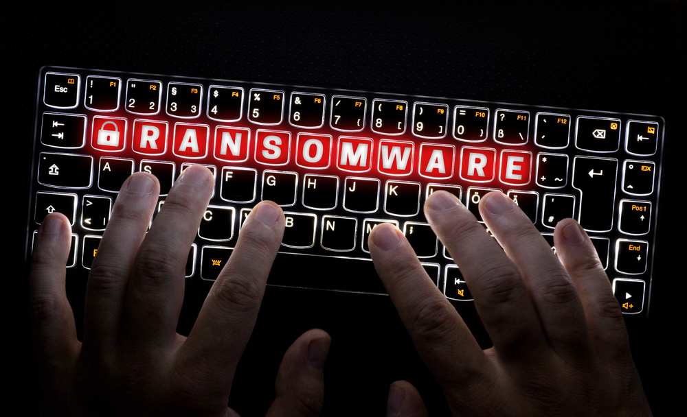 Ransomware keyboard is operated by Hacker.. Ransomware keyboard is operated by Hacker