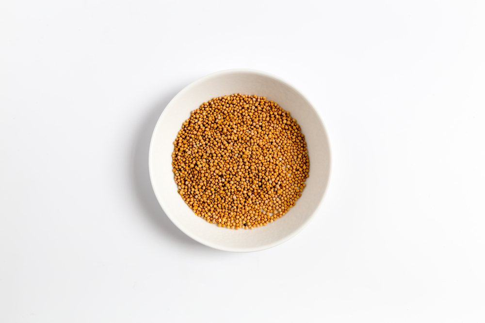 Mustard seeds in a bowl as a Cut.. Mustard seeds in a bowl as a Cut