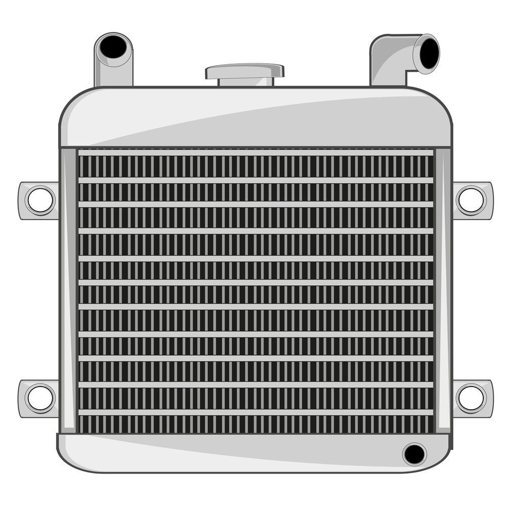 Vector illustration of the radiator for car on white background. Radiator from car on white background is insulated