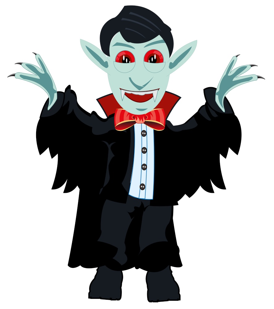 Vector illustration of the cartoon of the vampire column dracula. Vampire dracula on white background is insulated