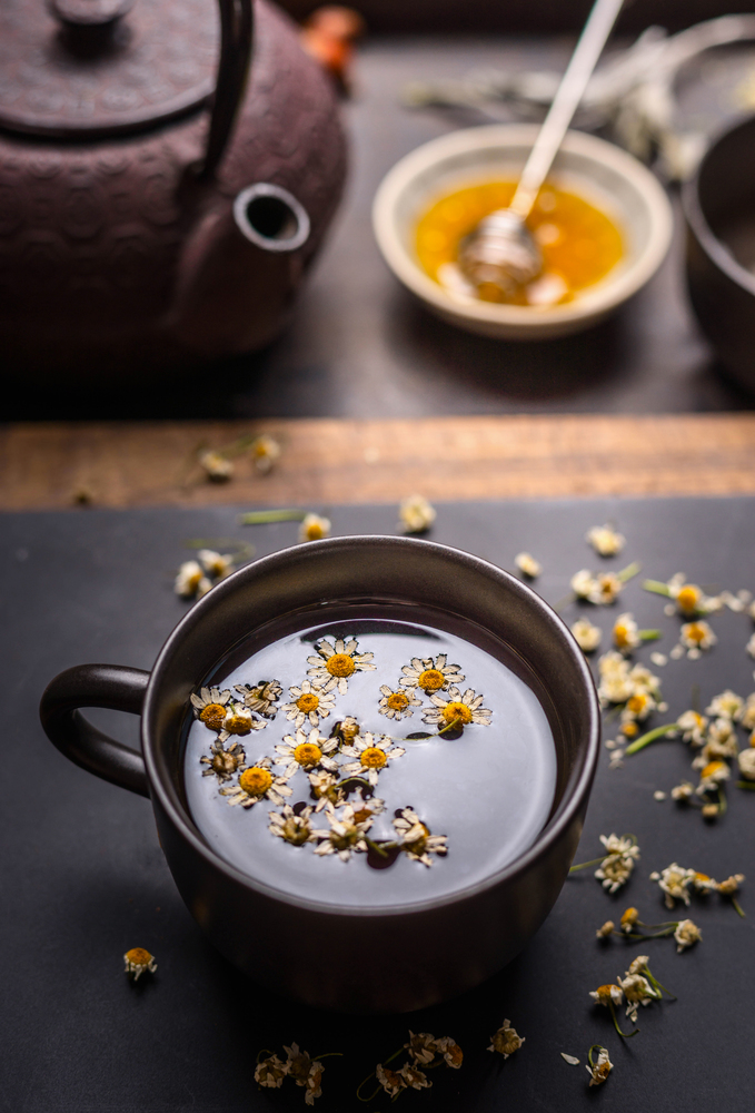 Cup of healthy herbal chamomile tea