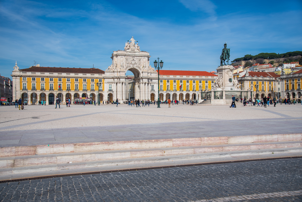 View of Comercio plaza in dowton Lisbon