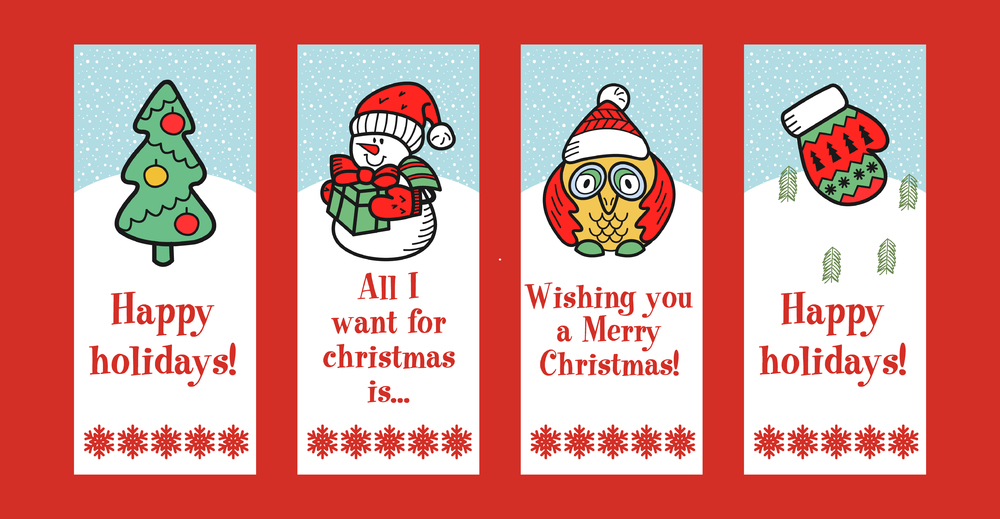 A set of Christmas illustrations.