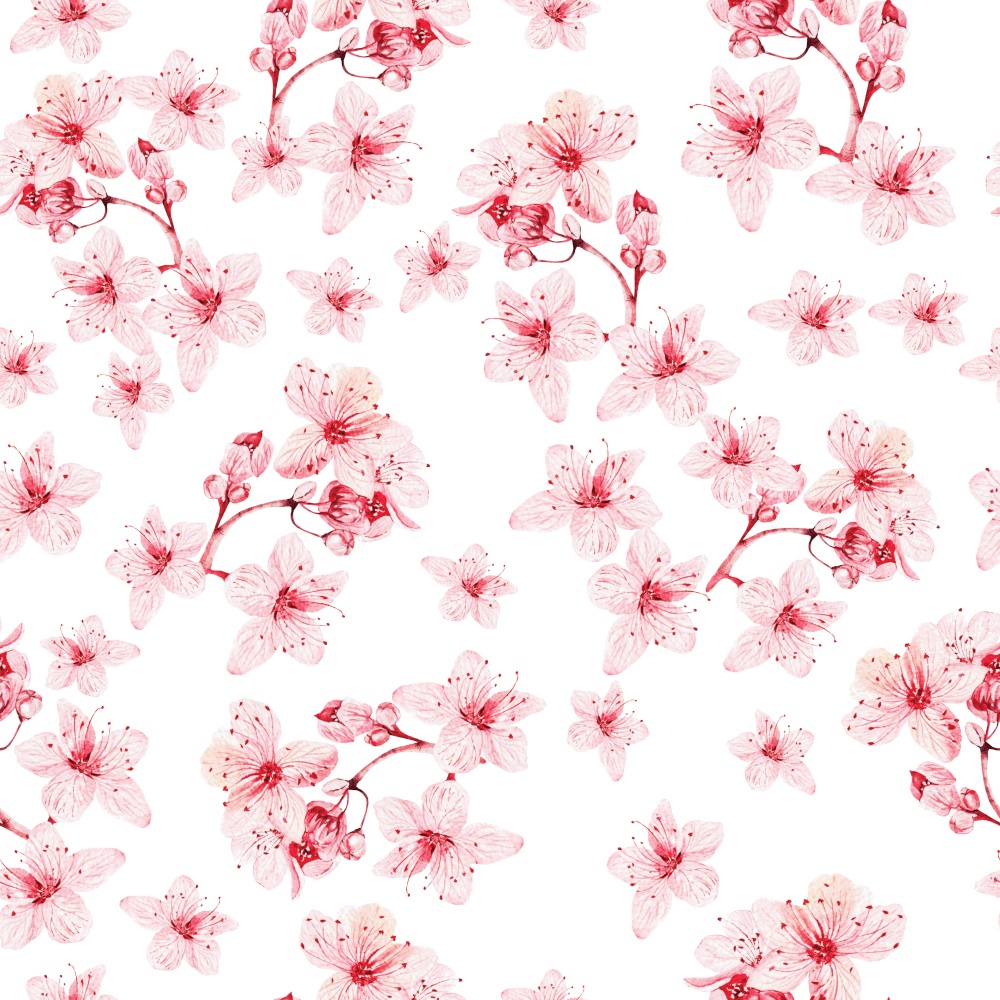Seamles pattern with japanese sakura with pink flowers. Illustration. Seamles pattern with japanese sakura with pink flowers.