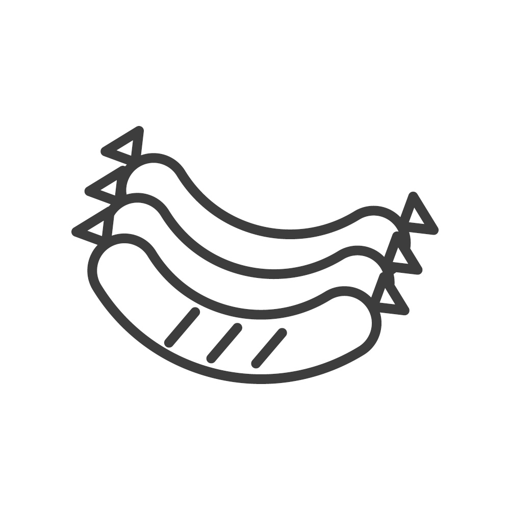 Grilled sausage. Simple food icon in trendy line style isolated on white background for web apps and mobile concept. Vector Illustration. EPS10. Grilled sausage. Simple food icon in trendy line style isolated on white background for web apps and mobile concept. Vector Illustration