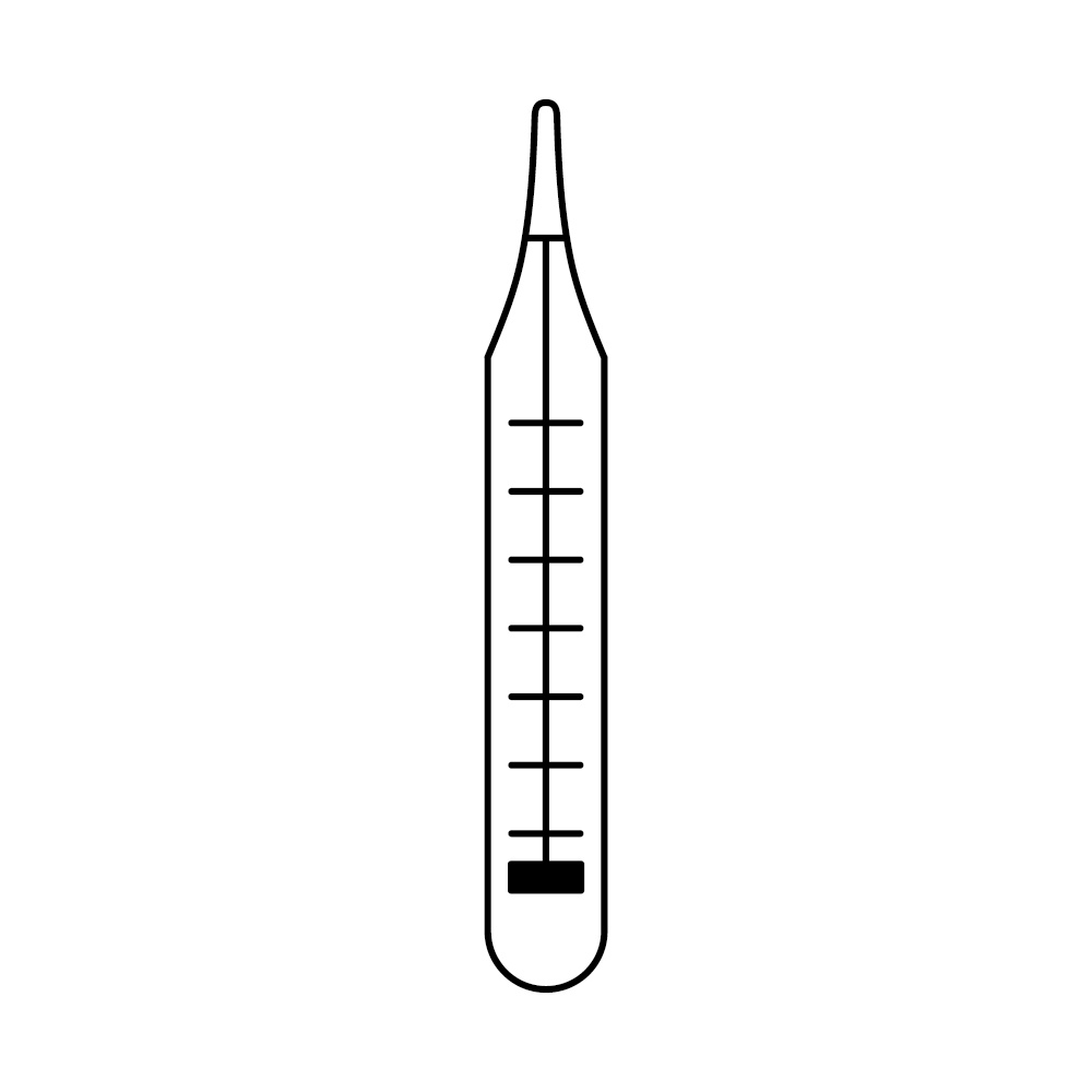 Medical Thermometer Simple Icon. Vector Illustration. EPS10. Medical Thermometer Simple Icon on white. Vector Illustration