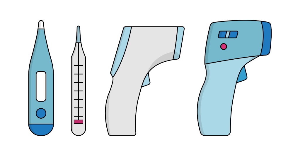 Collection Set of Medical Thermometer Simple Icon. Vector Illustration EPS10. Collection Set of Medical Thermometer Simple Icon. Vector Illustration