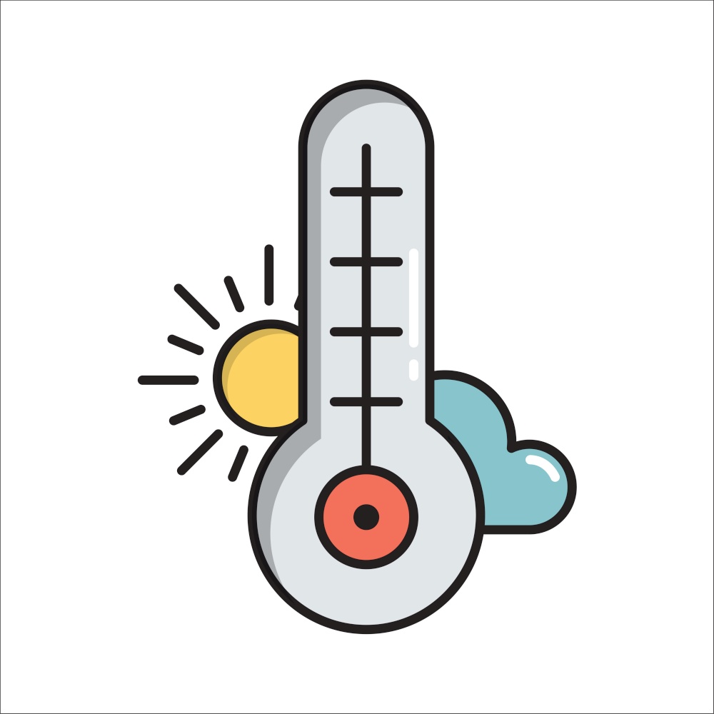 Outdoor thermometer, simple gardening icon in trendy line style isolated on white background for web apps and mobile concept. Vector Illustration EPS10. Outdoor thermometer, simple gardening icon in trendy line style isolated on white background for web apps and mobile concept. Vector Illustration