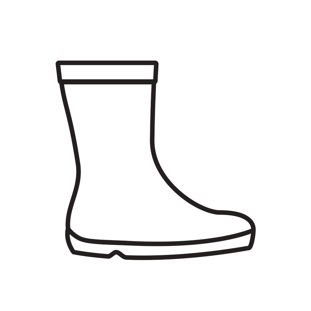 Rubber boots, simple gardening icon in trendy line style isolated on white background for web apps and mobile concept. Vector Illustration EPS10. Rubber boots, simple gardening icon in trendy line style isolated on white background for web apps and mobile concept. Vector Illustration