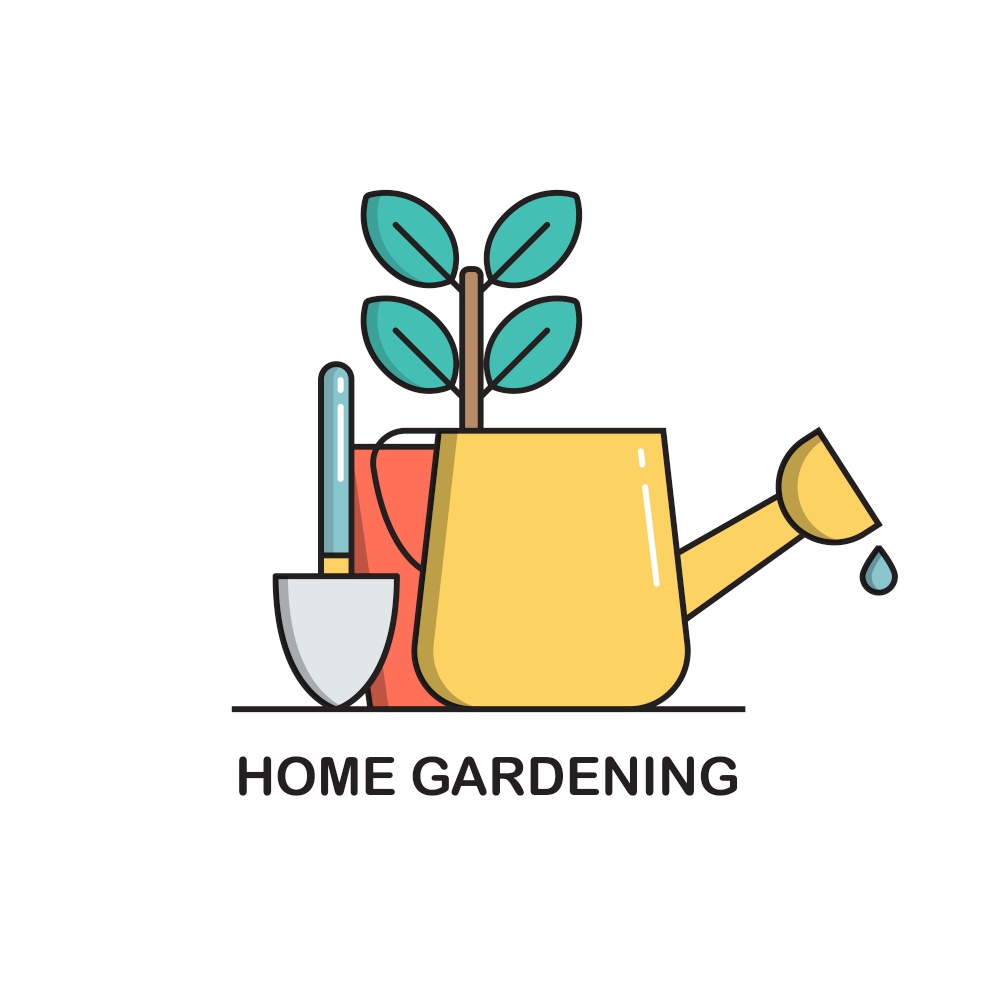 Home Gardening Concept Icon isolated on white background. Vector Illustration EPS10. Home Gardening Concept Icon isolated on white background. Vector Illustration