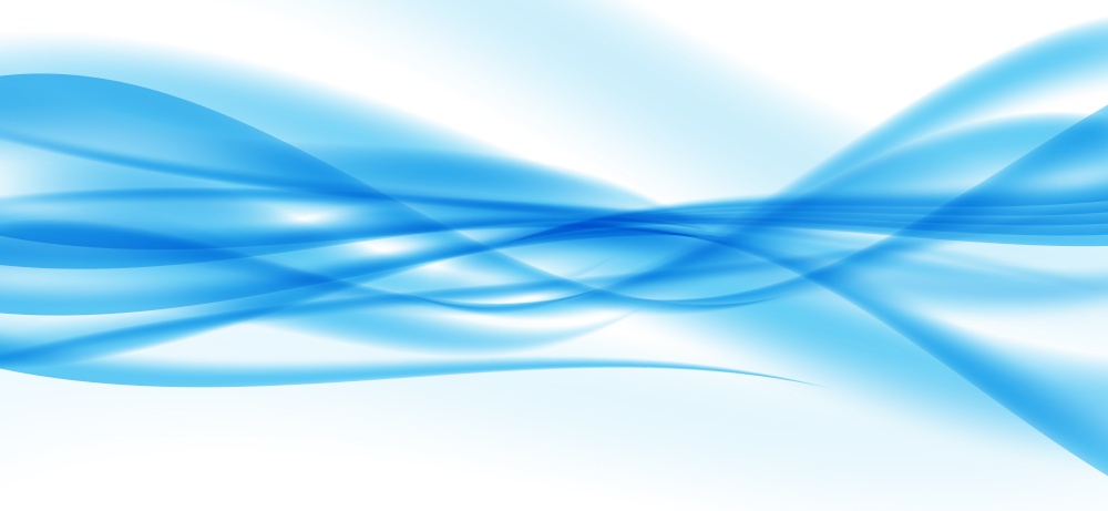 Abstract blue Wave on white Background. Vector Illustration. EPS10
