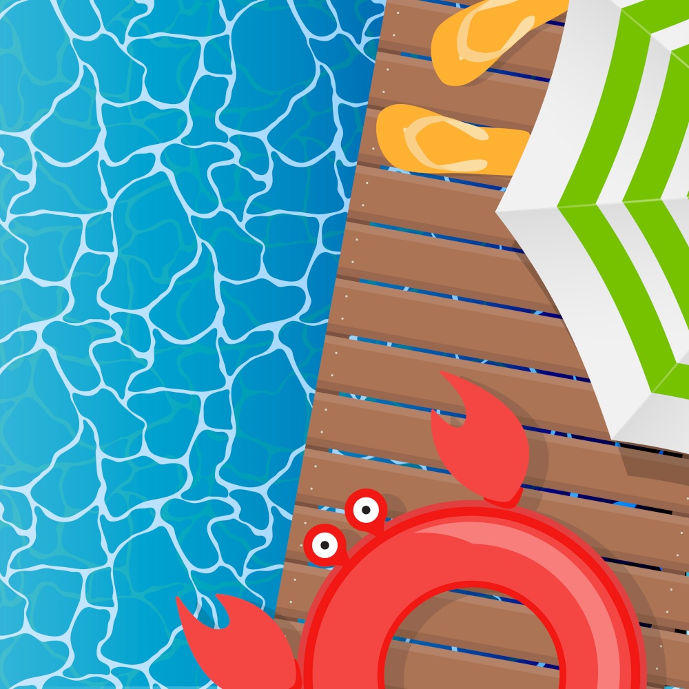 Summer Background poster template with swimming pool and lifebuoy. Vector Illustration EPS10. Summer Background poster template with swimming pool and lifebuoy. Vector Illustration
